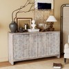 Lyngins Retro Hexagonal Pattern 3-Door Accent Cabinet, MDF/Fir Wood, Farmhouse Storage Cabinet/Sideboard Cabinet/Kitchen Pantry Cabinet - 2 of 4