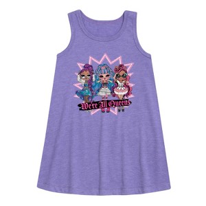 Girls' - LOL Surprise! - We're All Queens Graphic Sleeveless Aline Dress - 1 of 3