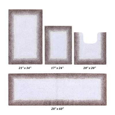 Torrent Collection 100% Soft Cotton Tufted Weave Bath Rug Set, Ombre Pattern, Super Soft & Absorbent, Machine Washable Bathroom Mats