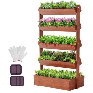 DoCred Vertical Wooden Raised Garden Bed – 4-Tier & 5-Tier Freestanding Planter Stand for Indoor & Outdoor Flowers, Herbs, and Vegetables - 1 of 4
