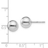 Black Bow Jewelry 8mm Hollow Ball Post Earrings in Rhodium Plated Sterling Silver - 4 of 4