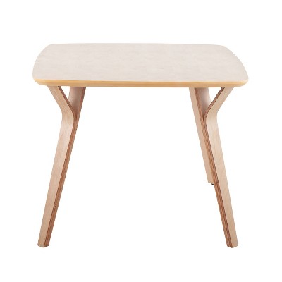 Mid-Century Modern 38'' Square Wood & Marble Dining Table