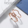 CZ Wedding Ring Set for Women Halo Engagement Ring Wedding Band Ginger Lyne Collection - 2 of 4