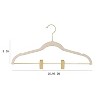 Simplify 6pk Velvet Suit Hanger with Shiny Gold Clips Taupe - 2 of 4