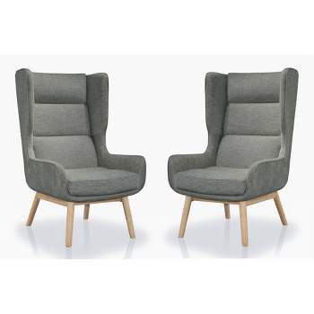 Set of 2 Sampson Twill Accent Chairs - Manhattan Comfort
