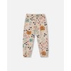 Deux par Deux Girl Glittering French Terry Sweatpant Beige Cat Print - 4 of 4