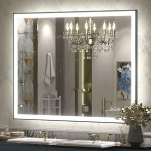 Apmir Super Bright Front & Back LED Lighted Anti-Fog Aluminum Alloy Framed Tempered Glass Bathroom/Vanity Mirror with ETL & 3-Year Warranty - 1 of 4