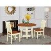 HomeStock 3-Piece Buttermilk and Cherry Finish Round Solid Wood Top Dining Table Set - 2 of 4