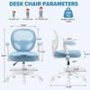Hoffree Ergonomic Kids Desk Chair Study Chair with Flip-Up Arms, Footrest & Locking Wheels - 2 of 4