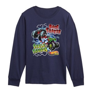 Boys' - Hot Wheels - Bone Shaker Vs Skelesaurus -Youth Long Sleeve Graphic T-Shirt Long Sleeve Graphic T-Shirt - 1 of 3