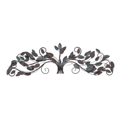 Traditional Metal Floral Decorative Wall Sculpture Blue - Olivia & May