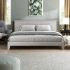 Galano Payne Luxe Platform Bed with Headboard in Oslo Oak, Black Oak, Concrete Gray, Dusty Gray Oak, Knotty Oak, Amber Walnut - 3 of 4