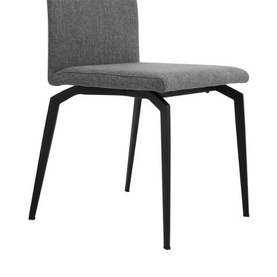 Lyon Contemporary Gray Fabric Upholstered Metal Side Chair
