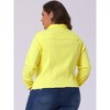 Agnes Orinda Women's Plus Size Classic Denim Long Sleeve with Pockets Fashion Jean Jackets - 4 of 4