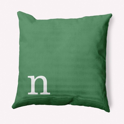 Simply Daisy 16 inch x 16 inch Modern Monogram Decorative Throw Pillow, Sage