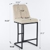 CIPACHO Set of 2,Modern Upholstered Bar Stool with Button-Tufted Backrest, Counter Height Chair with Sturdy Metal Frame, Comfortable Padded Seat,Beige - 4 of 4