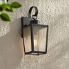 John Timberland Thebes 13 1/4" High Farmhouse Rustic Outdoor Wall Light Fixture Mount Porch House Weatherproof Textured Black Finish Clear Glass Shade - 2 of 4
