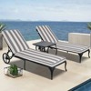 FURNIinspire Outdoor Seat Cushions 2pcs Outdoor Cushion Set Replacement, Gray And White Stripes Seat Cushion, Multicolored, 74.4"*22.05"*2.8" - 4 of 4