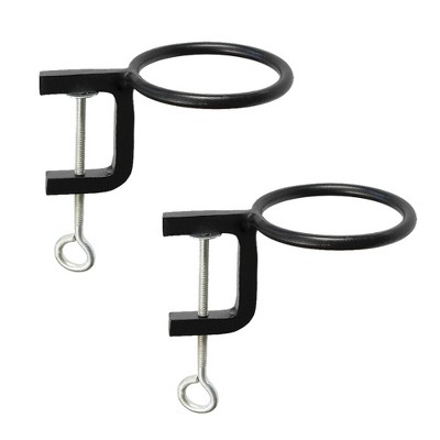 Set Of 2 8 Wall Mounted Flower Pot Holder Ring Brackets Black Powder Coat  - Achla Designs : Target