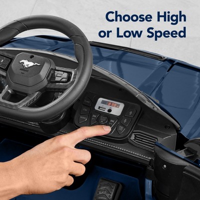 Blue 12V Electric Ride-On Car with Remote and LED Lights