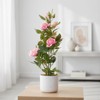 21.6" Artificial Rose Plant in Pot –2pack Faux Flowers, Lifelike Indoor Décor for Home, Office, Wedding & Events - 4 of 4