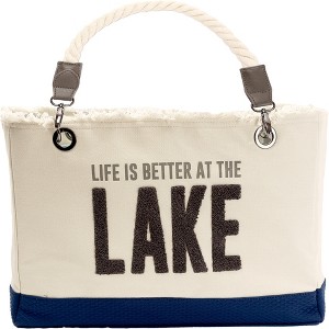 Pavilion Gift Company - Lake - 21" x 12" Canvas Tote - Handbags - 1 of 4