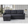 TiramisuBest Dark Gray Elegant Storage Sofa with Pull-Out Chaise, Twin Sleeper, Removable Cushions, Living Room Furniture - 4 of 4