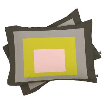 Caroline Okun Flint Standard Lightweight Pillowcase Charcoal Gray/Lime - Deny Designs