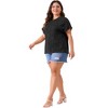 Agnes Orinda Women's Plus Size Crew Neck Short Sleeve Casual Knit Textured T-Shirts - 3 of 4