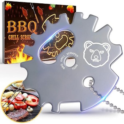 DOMETOUR Grill Scraper Kitchen Gadgets BBQ Accessories Christmas Gifts Grill Gate Grate Cleaner Tools for Barbeque Cleaning Bristle Free