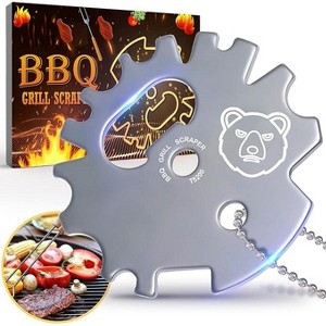 DOMETOUR Grill Scraper Kitchen Gadgets BBQ Accessories Christmas Gifts Grill Gate Grate Cleaner Tools for Barbeque Cleaning Bristle Free - 1 of 4