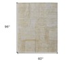 Yellow and Ivory Abstract Hand Woven Area Rug - 3 of 4