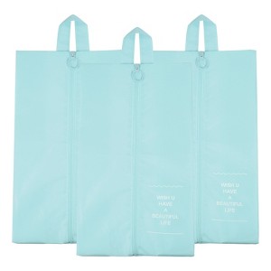 Unique Bargains Waterproof Outdoor Travel Portable Zipper Shoes Bags 3 Pcs - 1 of 4