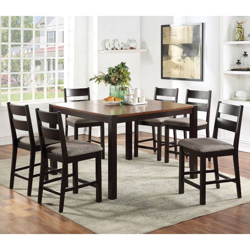 54&#34; Ulmar Square Counter Height Extendable Dining Table with Butterfly Leaf Dark Oak/Espresso - HOMES: Inside + Out, 6 of 7