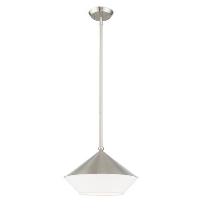 Stockholm Brushed Nickel Mini Pendant with Glass Shade