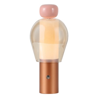 JONATHAN Y Evonne Modern Glam Candle-Style Rechargeable/Cordless Dimmable Integrated LED Table Lamp with Touch Sensor