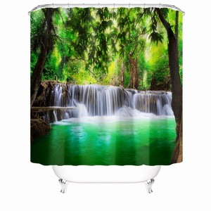 The Turquoise Stream Shower Curtains for Bathroom Waterproof Fabric Bath Curtain Durable Soft Stylish Bathroom Decor 72x72 Inch - 1 of 1