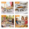 ROVSUN 6QT 4 Packs Oval Chafing Dish Buffet Set with Glass Lid for Parties Weddings - 2 of 4
