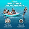 Solstice 10 Foot Inflatable 7 to 10 Person Circular Mesh Dock Floating Island Platform w/ Removeable Center, Cup Holders, Handles, Carry Bag, and Pump - 2 of 4