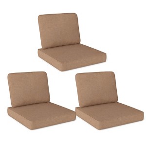Costway 2/4/6-Pack 24" x 24" Deep Seat Cushion & Back Pillow with Removable Covers Outdoor Brown/Navy/Gray/Black - 1 of 4