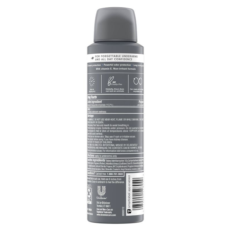 Dove Men+Care 72-Hour Antiperspirant &#38; Deodorant Dry Spray - Cool Fresh - 3.8oz, 4 of 9