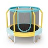 Costway 48" Mini Trampoline with Enclosure Heavy-Duty Metal Frame U-shaped Legs Orange/Yellow - 3 of 4
