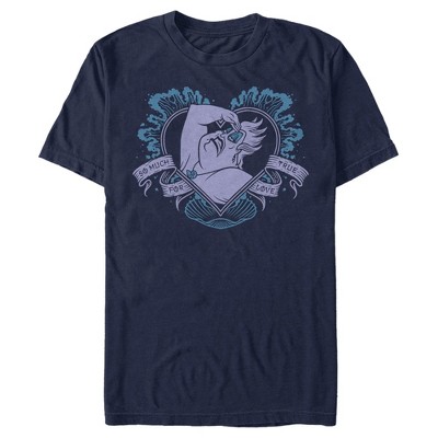 Men's The Little Mermaid Ursula So Much For True Love Heart T-shirt ...