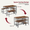 Dining Table Set for 4, Kitchen Table Set for 4 with 2 Benches, Rectangular Dining Room Table Set with Wine Rack - 3 of 4