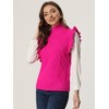 Allegra K Women's Ruffled Sleeve Mock Neck Casual Cable Knit Pullover Sweater Vest - 2 of 4