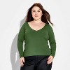 Women's Long Sleeve V-Neck Henley Shirt - Wild Fable™ - 2 of 3