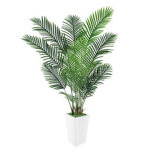 Artificial Tree in Pot with Realistic Leaves & Natural Wood Trunk 5FT/6FT/7FT/8FT - 1 of 4