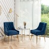 SEYNAR Modern Dining Chairs Set of 2, Upholstered Accent Chair Tufted Back Armless Chair with Back Pull - 2 of 4