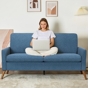 Dyonery 68" Loveseat Sofa, Comfy 2-Seater Couch for Small Spaces, Mid Century Modern Love Seat with Tool-Free Assembly & Removable Covers - 1 of 4