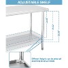 60X24x35 Inch Stainless Steel Work Table with Double Shelf, Heavy Duty Prep Station for Kitchen Restaurant or Garage Storage - 4 of 4